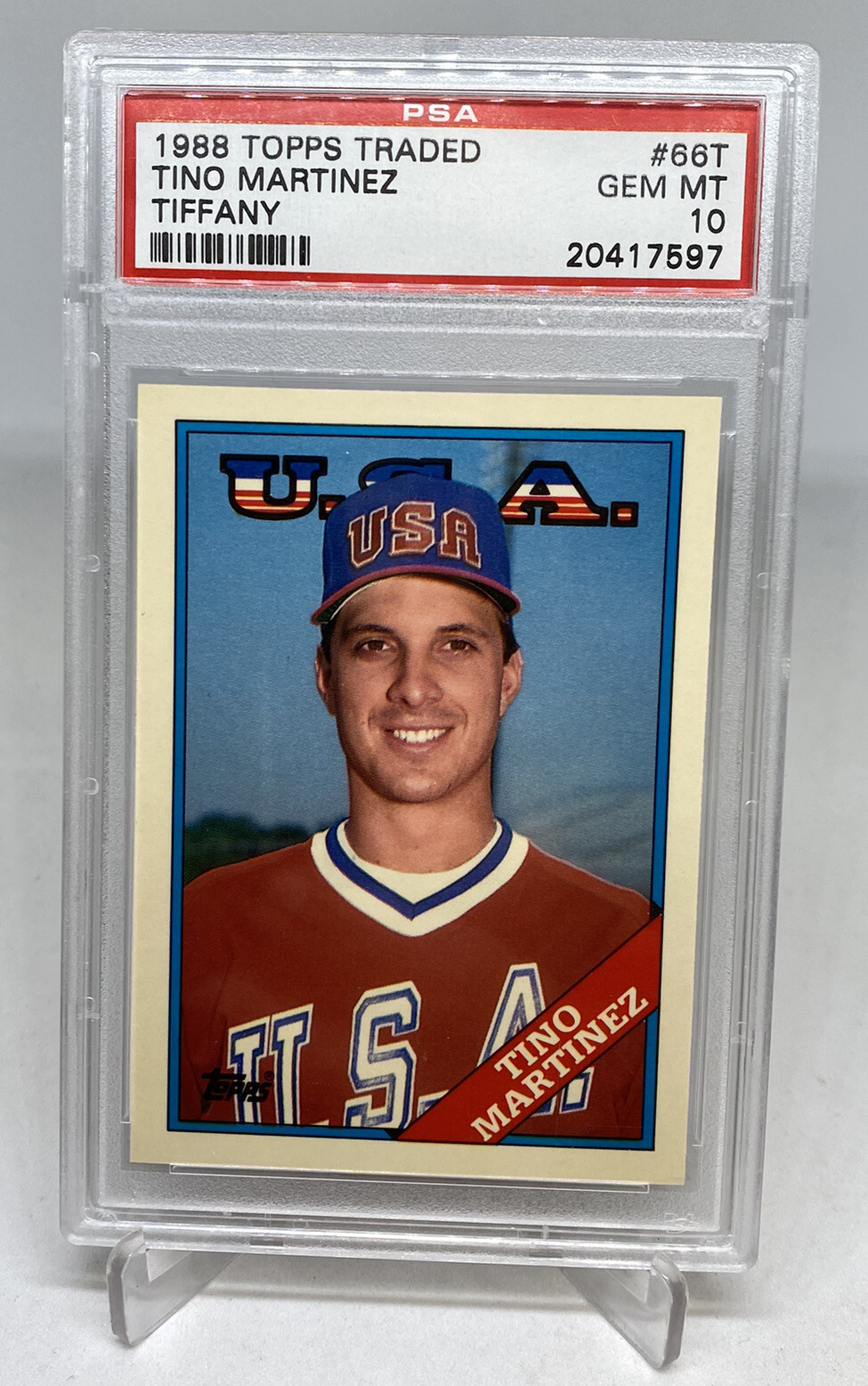 TINO MARTINEZ 1988 TOPPS TRADED TIFFANY #66T PSA 10 GEM MT USA RC ROOKIE 🇺🇸