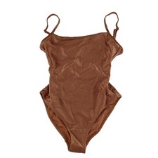 Aerie Shine Rib Scoop Full Coverage One Piece Swimsuit Women's Size S Horizon