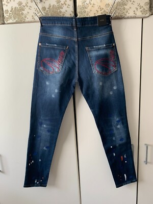 DSQUARED2  SLIM FIT JEANS WITH SPLATTER 2% STRETCH MADE IN ITALY W28 -W38
