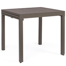 TAVOLO ALLUNGABILE 90/180x90 ALLUMINIO DESIGN GIARDINO TERRAZZO HILL COFFEE