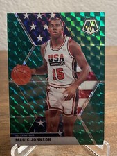Magic Johnson 2019-20 Mosaic Green Prizm USA # 251 Lakers