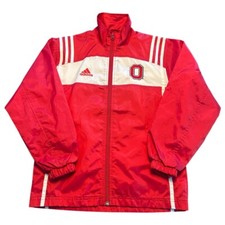 Adidas Kids S OSU Ohio State Windbreaker Gray Jacket Full Zip Water Resistant