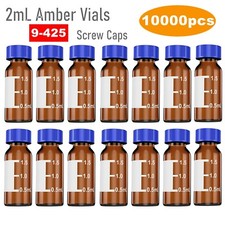 10000pcs 2mL Borosilicate Vials Graduations 9-425 Thread Caps HPLC Autosampler