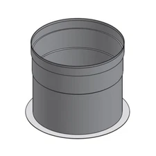 12" Diameter, Single Wall Grease Duct, Flange Collar Adapter - Start