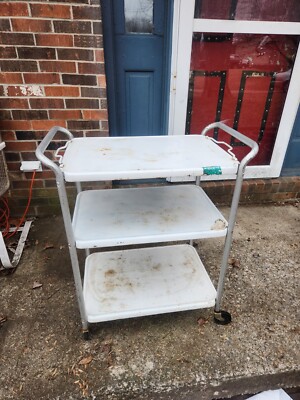 Vintage Mid Century Modern Cosco Metal Kitchen Cart White | eBay