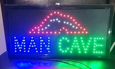 Led Sign "Man Cave" Game Room high led wall decor sign 19" X 10"