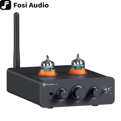 Fosi Audio P3 Tube Preamp Amplifier With Bluetooth AptX LL HD Bass Treble Tone