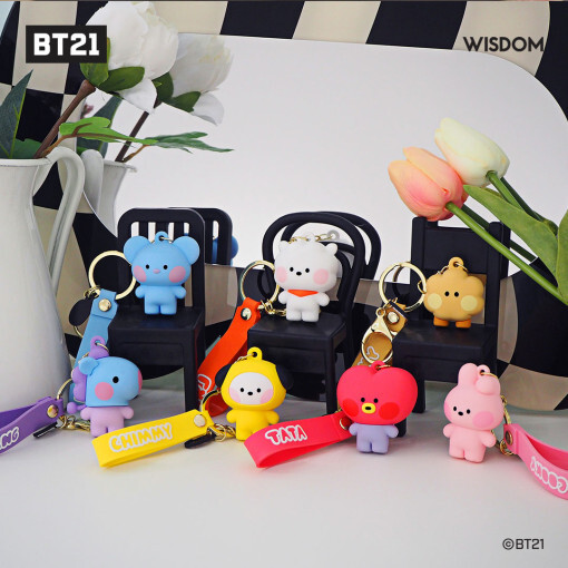 BTS BT21 Minini Official Authentic TATA Figure Keychain Metal