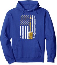 Funny Pouring Beer American Flag Craft Brewery Unisex Hooded Sweatshirt