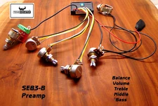 TONE MONSTER SEB3-B Bass Guitar Preamp Balance Volume Treble Middle Bass