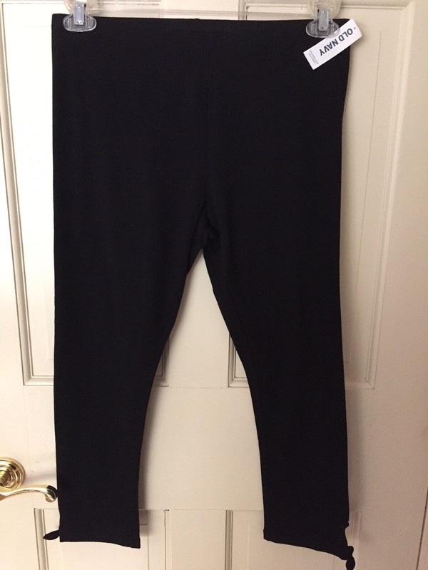 Girls Old Navy Leggings Pants Jeggings 16 XXL Black ankle keyhole With bow NWT