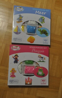 Bügelperlen - Sets - 2 Stück Meer und Prinzessin 8000 Perlen - neu