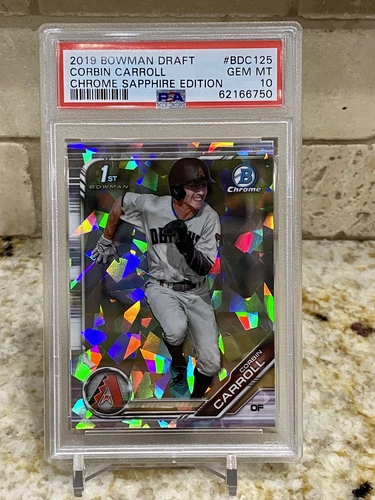 CORBIN CARROLL 2019 Bowman Draft 1st Chrome Sapphire Edition #BDC125 Mint PSA 10