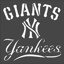 6"x6" Clear Plastic Stencil - Sports - NY Giants Yankees (SY55)*****
