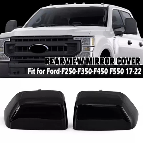 Mirror Cover Tow Cap Assemblies Black For 2017-24 Ford F150 F250 F350 Super Duty