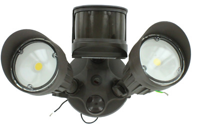 MORRIS 72568A Motion Activated 2-Head LED 5000K Security Light - Bronze