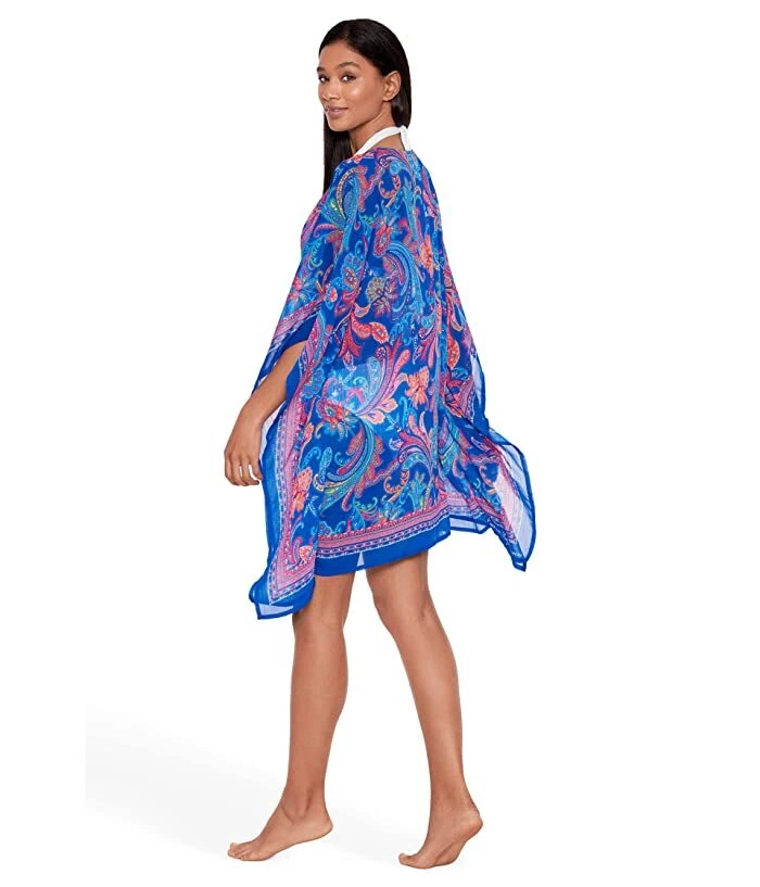 Ralph Lauren VERANO PAISLEY Túnica de Gasa Arrugada Encubrimiento, EE. UU. Pequeña/Mediana Foto 3 de 4