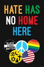 Hate Has No Home Here House Believe Peace Equality LGBTQA Pride BLM Poster 12x18