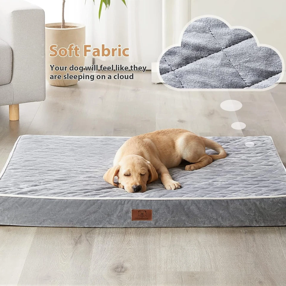 Cama ortopédica de lujo para perros grandes | Alfombra impermeable y antideslizante XL para mascotas Foto 4 de 4