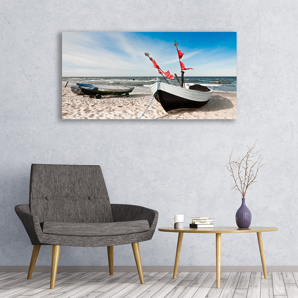 Tableau impression plexiglas premium paysage plage 120x60 cm