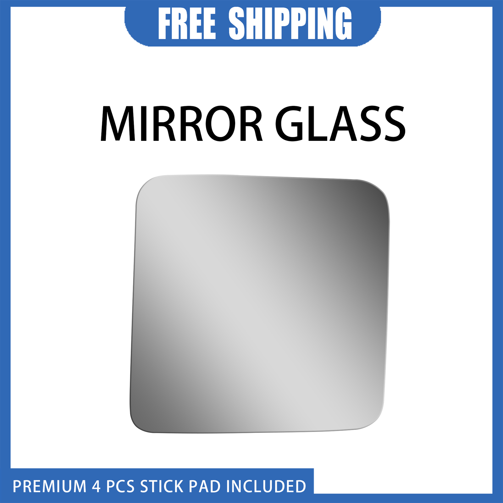 2007-2010 Jeep Wrangler Right Side View Mirror Glass Replacement Flat Adhesive