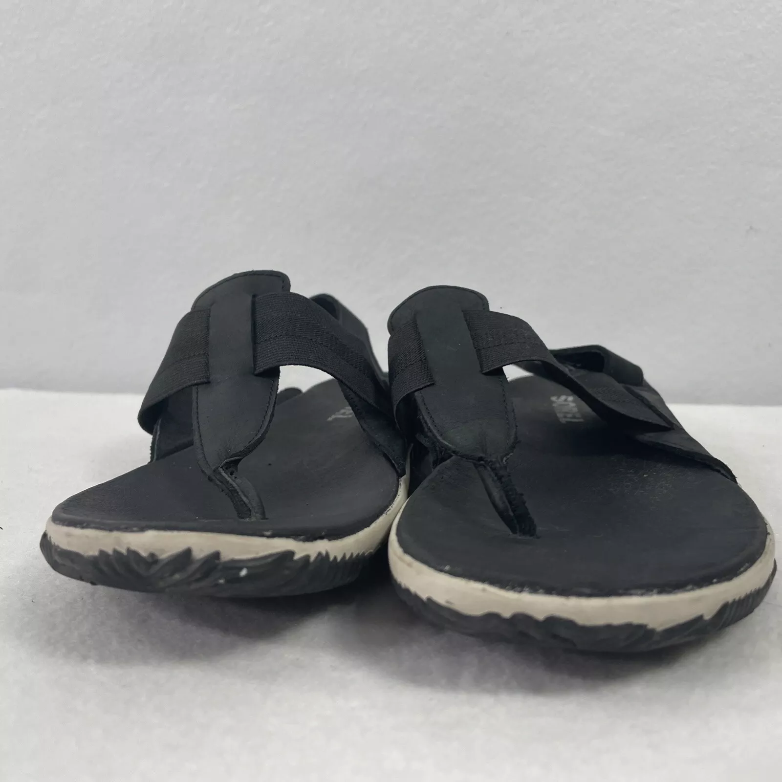 sorel out n about leather slingback thong shoes