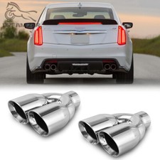 2.5 Inlet 3.5 Outlet Dual Exhaust Tip Stainless Steel For Cadillac Cts Cts-v