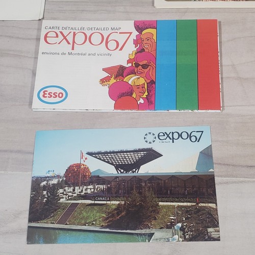 EXPO 67 Montreal Worlds Fair lotto oggetti mappe e carta effimera lotto croccante - Foto 3 di 13