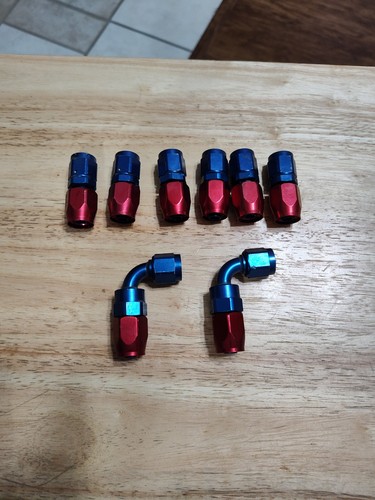 used lot of (8) non swivel -6 AN hose ends
