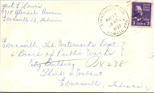 GOLDPATH: US cover 1952 Easter Seals from Evansville IN to Evansville CV061_P22