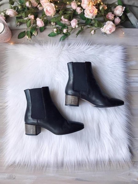 Women Navyboot Ankle Boots Black Leather 35