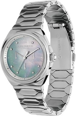 Olivia Burton Lustre Chronograf Damenuhr, Edelstahl, 36 mm - Brandneu