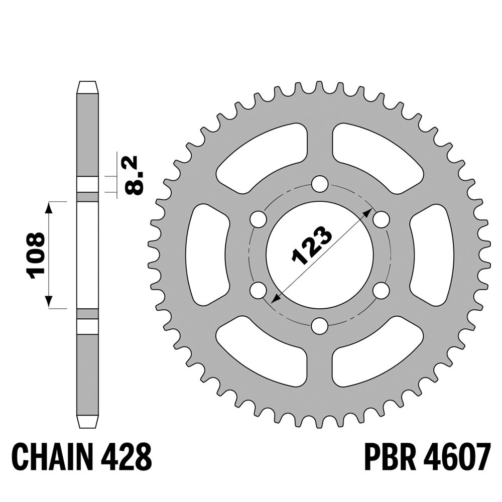 Couronne en acier PBR pas 428 à 49 dents pour maximiser la relance de votre GPR 125