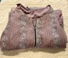 NUDE SALWAR KAMEEZ Indian/Pakistani Designer/Bollywood Dress Party WEDDING L EUC