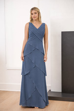 NWT Jade by Jasmine J8807 MOB Mother Layered Chiffon Jacket Steel Blue sz 18