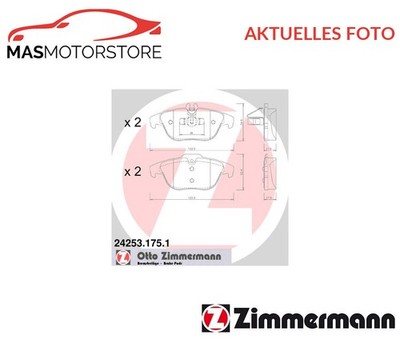 SATZ BREMSBELÄGE BREMSKLÖTZE HINTEN ZIMMERMANN 242531751 P NEU OE QUALITÄT