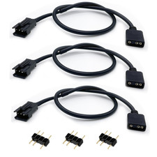 ARGB Extension Cable 3-Pack , 5V 3-Pin to JST SM 3Pin Male ARGB Adapter, 11.8 I