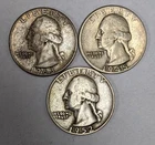 Washington Silver Quarters 3 Different Date
