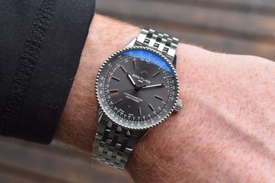 Breitling Navitimer Automatic 36 Stainless Steel Grey Dial A17327 Full Set