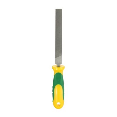 Flat Medium Cut File 4'' Double Cut Teeth High Carbon Steel with Plastic Handle