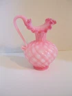 Vtg. Fenton RARE ROSALENE PITCHER Diamond Optic Spiral Melon * Intricate Details
