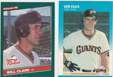 Will Clark 1986 Donruss Rookies & 1987 Fleer (2 Card LOT) NRMT!