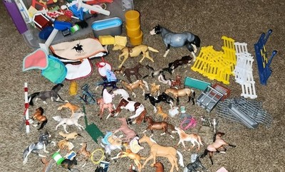 Huge Lot Of Horse Related Toys & Accessories