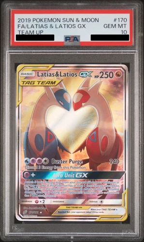 PSA 10 Latias & Latios Gx 170/181 Team Up Alternate Art Tag Team POKEMON