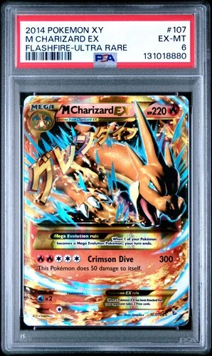 Pokémon Mega-Charizard-EX TCG Flashfire Holo Card 107/106 PSA 6
