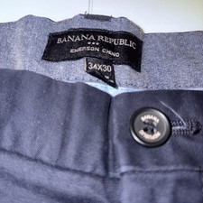 Banana Republic Emerson Chino Pants Mens 34x30 Blue Cotton Canvas Casual