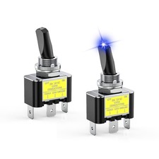 Nilight 2PCS Blue LED Toggle Switch 12V DC 30A 3 Pin On Off 2 Position Heavy Dut