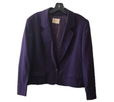 Pendleton Vintage Wool Blazer Women’s 14 Purple USA Made Tailored Jacket