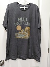 FALL BOOK CLUB Gray T-Shirt 2XL MADE IN USA 52% Cotton 48% Polyester