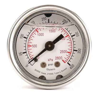 #ad Commercial Pressure Gauge 0 To 400 Psi 1 1 2 In Dial 1 8 In Npt Center Back $18.99